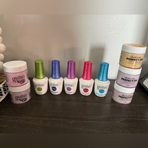 Gelish Soak off Acrylic Powder Nail Polish DIP Manicure Set Color Kit 5 Colors - Picture 1 of 4